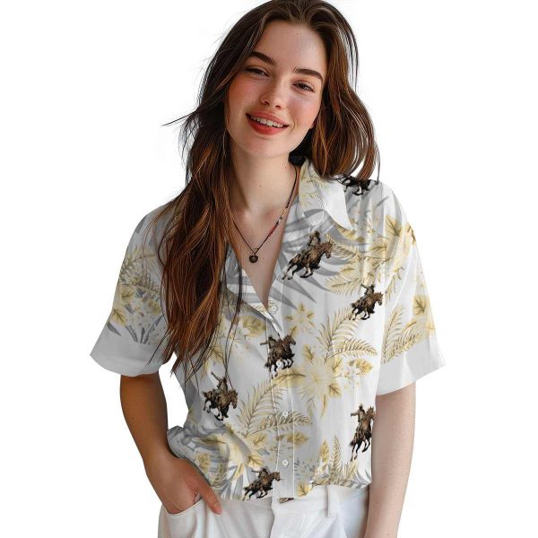 Cowboy Hibiscus Palm Leaves Hawaiian Shirt Trendy