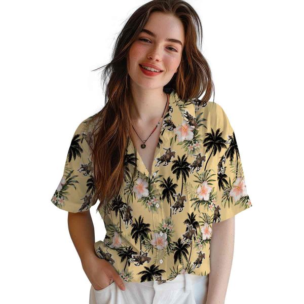 Cowboy Palm Tree Flower Hawaiian Shirt Trendy