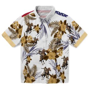 Cowboy Patriotic Hibiscus Design Hawaiian Shirt Best selling