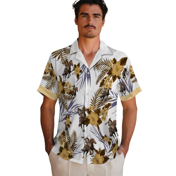 Cowboy Patriotic Hibiscus Design Hawaiian Shirt High quality