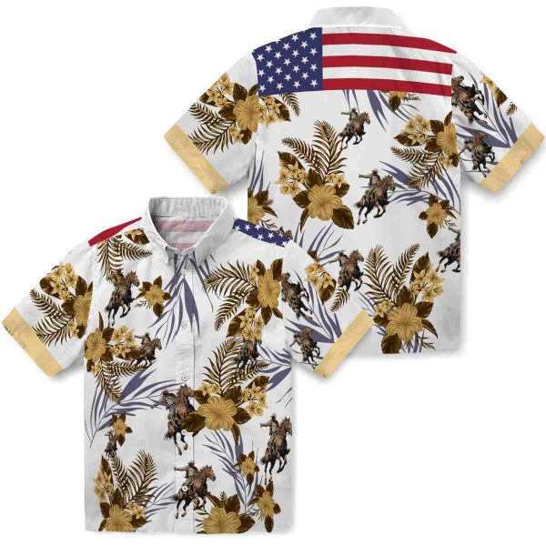 Cowboy Patriotic Hibiscus Design Hawaiian Shirt Latest Model