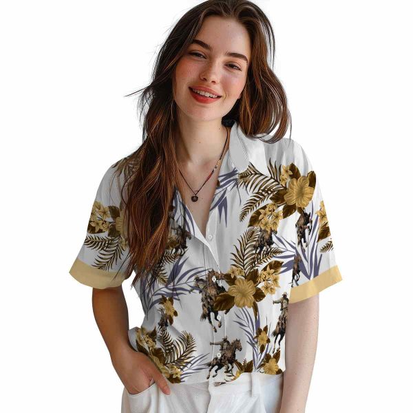 Cowboy Patriotic Hibiscus Design Hawaiian Shirt Trendy