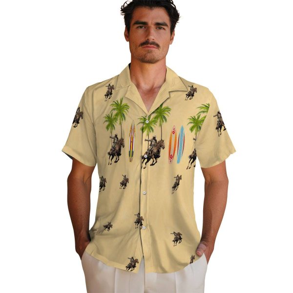 Cowboy Surfboard Palm Hawaiian Shirt High quality