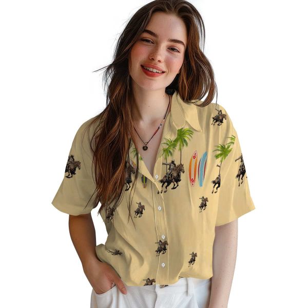 Cowboy Surfboard Palm Hawaiian Shirt Trendy