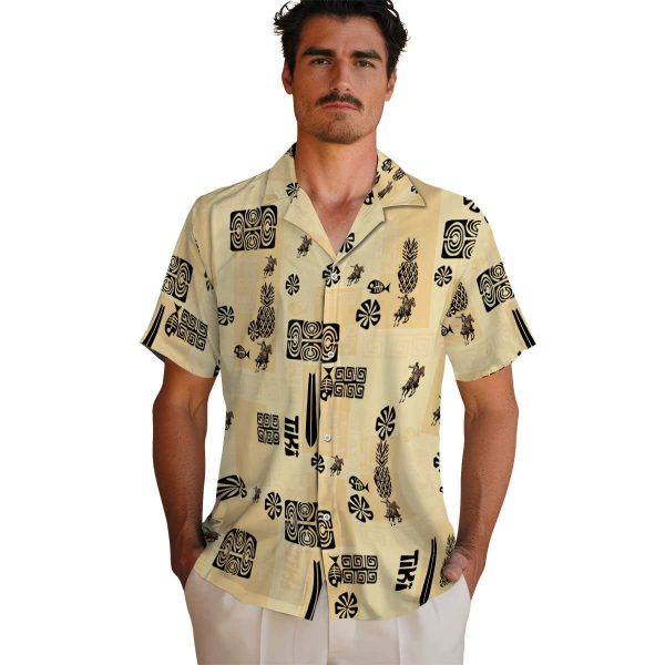 Cowboy Tribal Symbols Hawaiian Shirt High quality