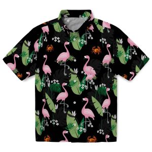 Crab Flamingo Leaf Motif Hawaiian Shirt Best selling