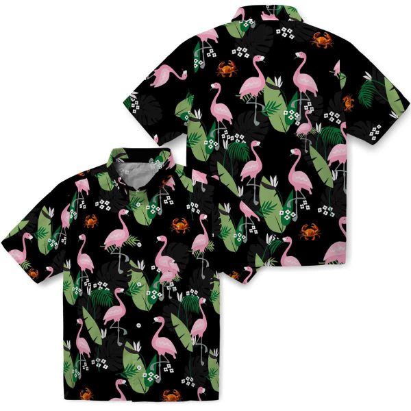 Crab Flamingo Leaf Motif Hawaiian Shirt Latest Model