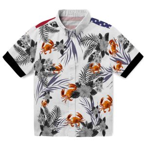 Crab Patriotic Hibiscus Design Hawaiian Shirt Best selling