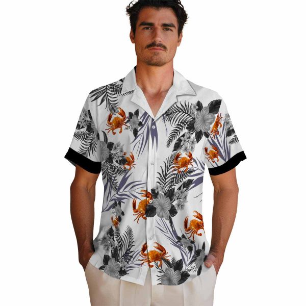 Crab Patriotic Hibiscus Design Hawaiian Shirt High quality