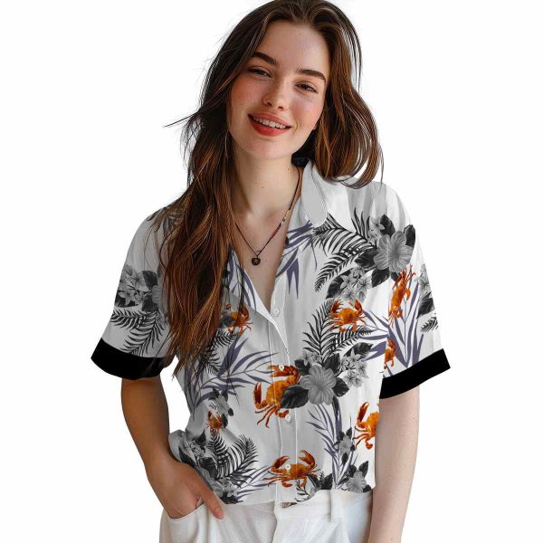 Crab Patriotic Hibiscus Design Hawaiian Shirt Trendy