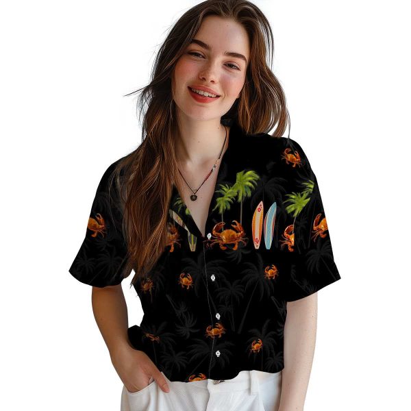 Crab Surfboard Palm Hawaiian Shirt Trendy