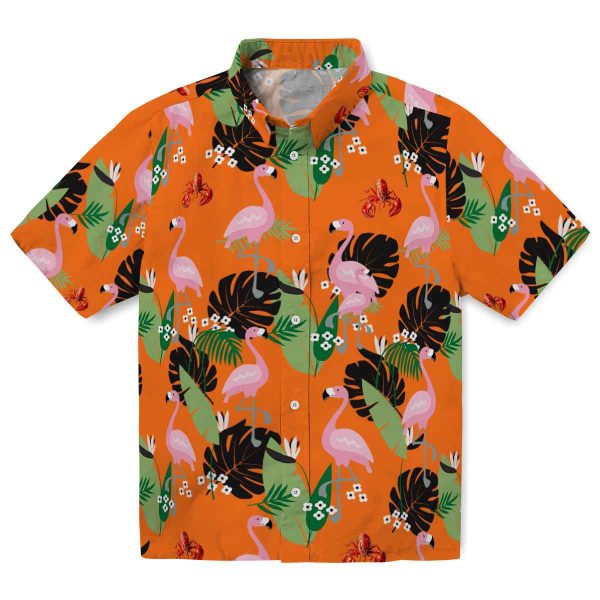 Crawfish Flamingo Leaf Motif Hawaiian Shirt Best selling