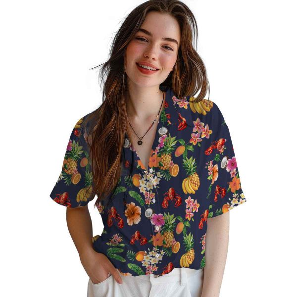 Crawfish Hibiscus And Fruit Hawaiian Shirt Trendy