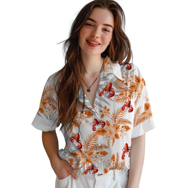 Crawfish Hibiscus Palm Leaves Hawaiian Shirt Trendy