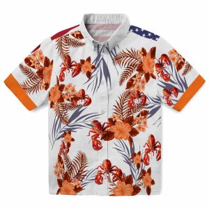 Crawfish Patriotic Hibiscus Design Hawaiian Shirt Best selling