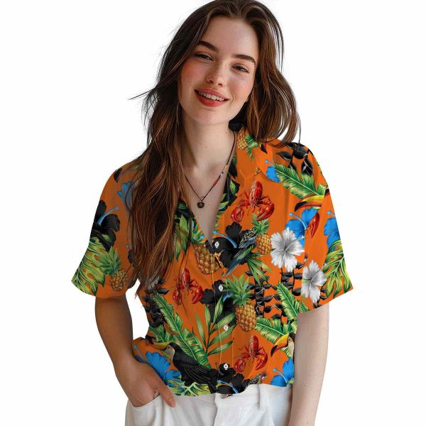 Crawfish Toucan Hibiscus Pineapple Hawaiian Shirt Trendy