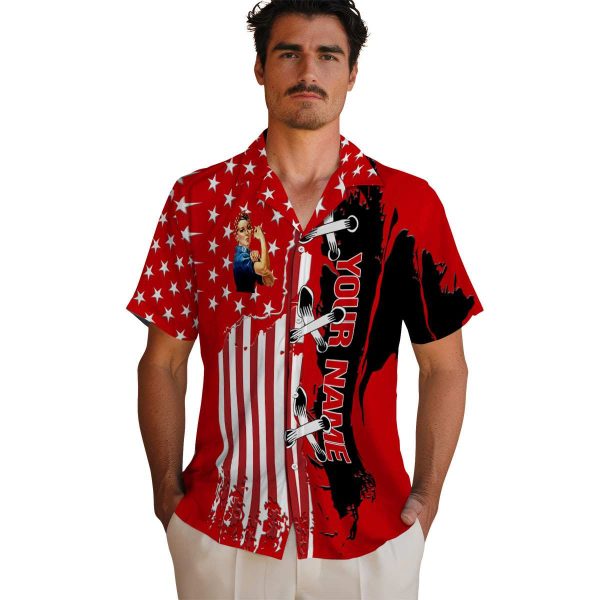 Custom 40s Stitched Flag Hawaiian Shirt High quality