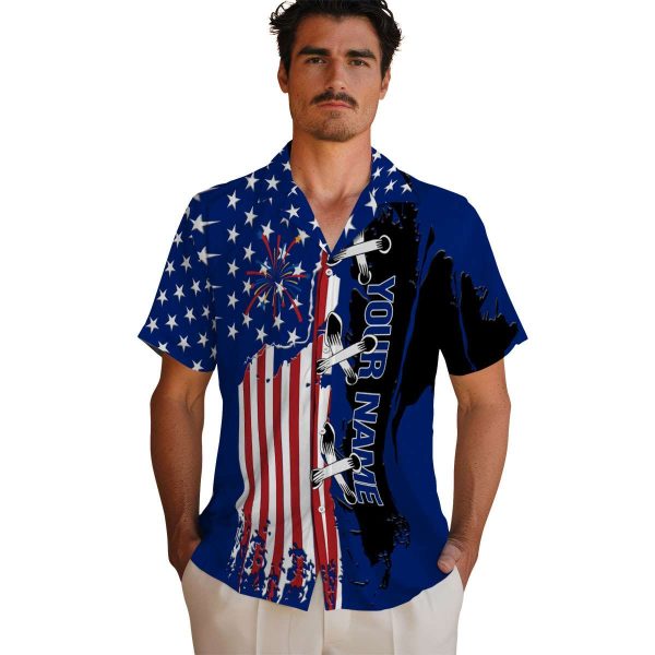 Custom 4th Of July Stitched Flag Hawaiian Shirt High quality