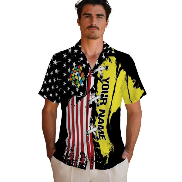 Custom 80s Stitched Flag Hawaiian Shirt High quality