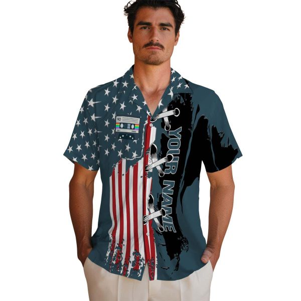 Custom 90s Stitched Flag Hawaiian Shirt High quality