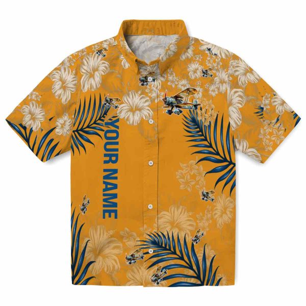 Custom Airplane Hibiscus Print Hawaiian Shirt Best selling