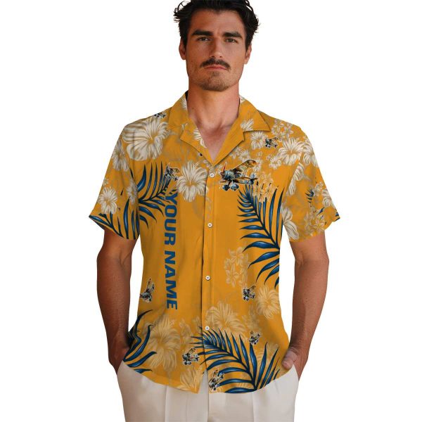 Custom Airplane Hibiscus Print Hawaiian Shirt High quality