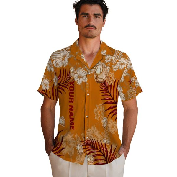 Custom Baseball Hibiscus Print Hawaiian Shirt High quality