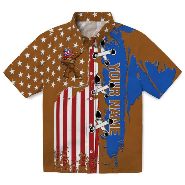 Custom Bigfoot Stitched Flag Hawaiian Shirt Best selling