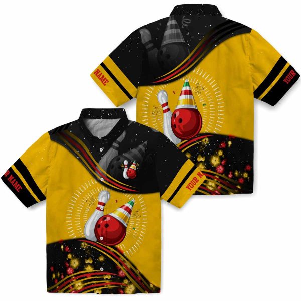 Custom Bowling Abstract Waves Hawaiian Shirt Latest Model