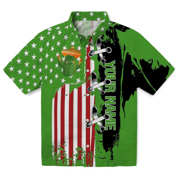 Custom Cactus Stitched Flag Hawaiian Shirt Best selling