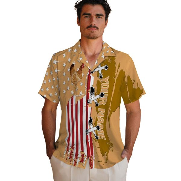 Custom Chicken Stitched Flag Hawaiian Shirt High quality