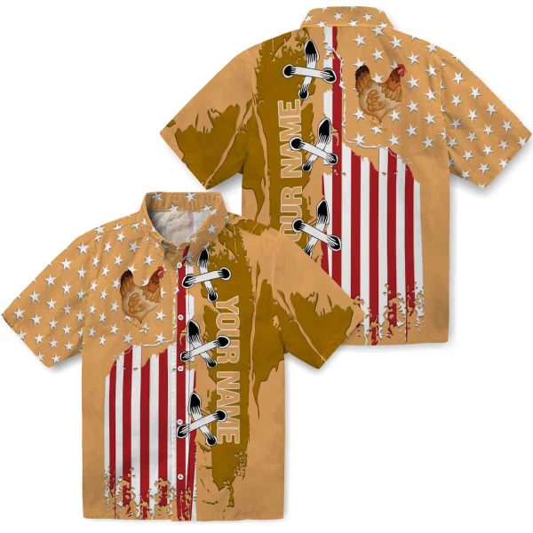 Custom Chicken Stitched Flag Hawaiian Shirt Latest Model