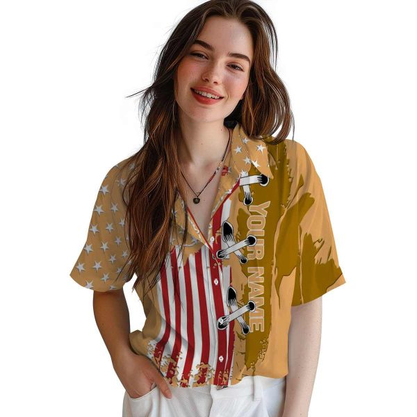 Custom Chicken Stitched Flag Hawaiian Shirt Trendy