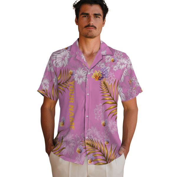 Custom Coral Hibiscus Print Hawaiian Shirt High quality