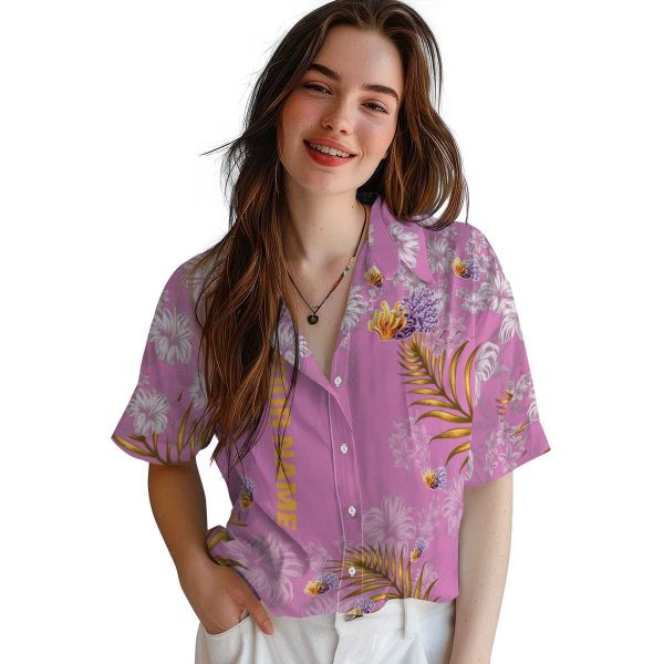 Custom Coral Hibiscus Print Hawaiian Shirt Trendy