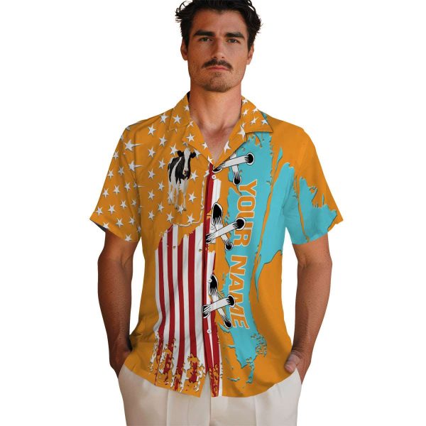 Custom Cow Stitched Flag Hawaiian Shirt High quality