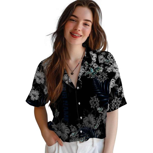 Custom Dragon Hibiscus Print Hawaiian Shirt Trendy