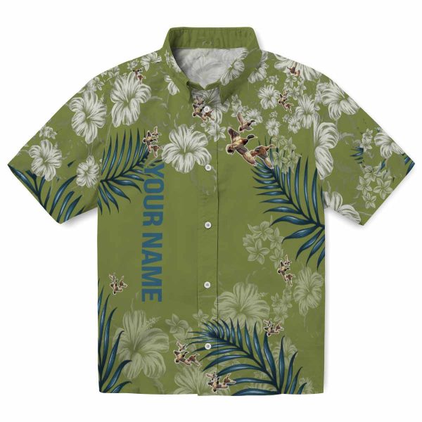 Custom Duck Hibiscus Print Hawaiian Shirt Best selling