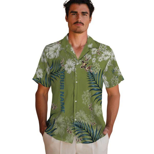 Custom Duck Hibiscus Print Hawaiian Shirt High quality