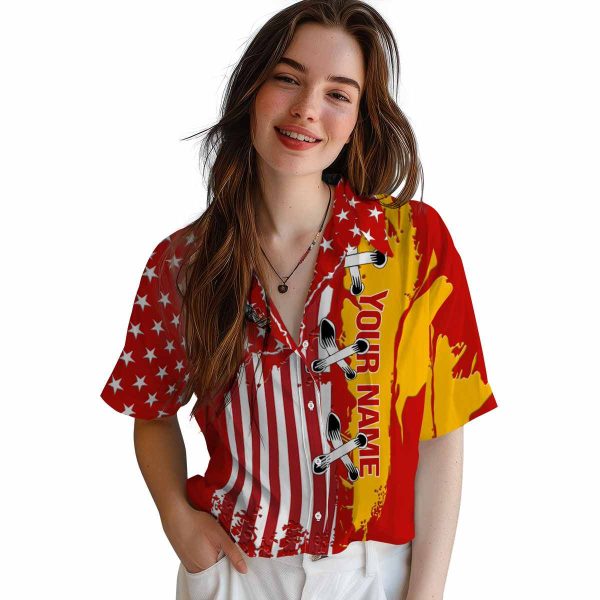 Custom Fire Truck Stitched Flag Hawaiian Shirt Trendy