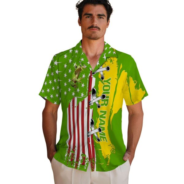 Custom Frog Stitched Flag Hawaiian Shirt High quality