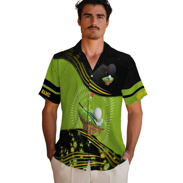 Custom Golf Abstract Waves Hawaiian Shirt High quality