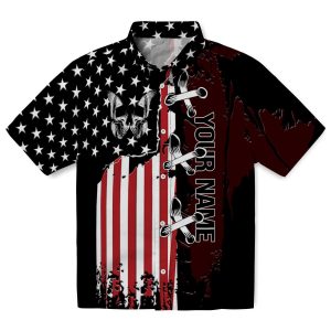 Custom Goth Stitched Flag Hawaiian Shirt Best selling