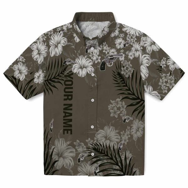 Custom Gun Hibiscus Print Hawaiian Shirt Best selling