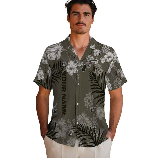 Custom Gun Hibiscus Print Hawaiian Shirt High quality