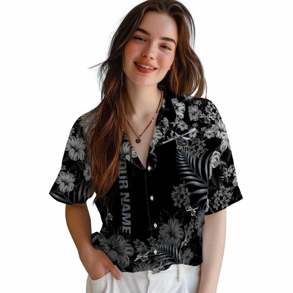 Custom Helicopter Hibiscus Print Hawaiian Shirt Trendy