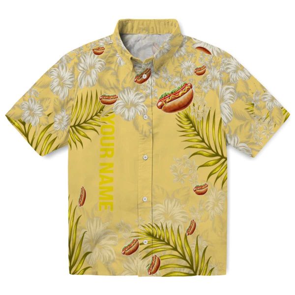 Custom Hot Dog Hibiscus Print Hawaiian Shirt Best selling