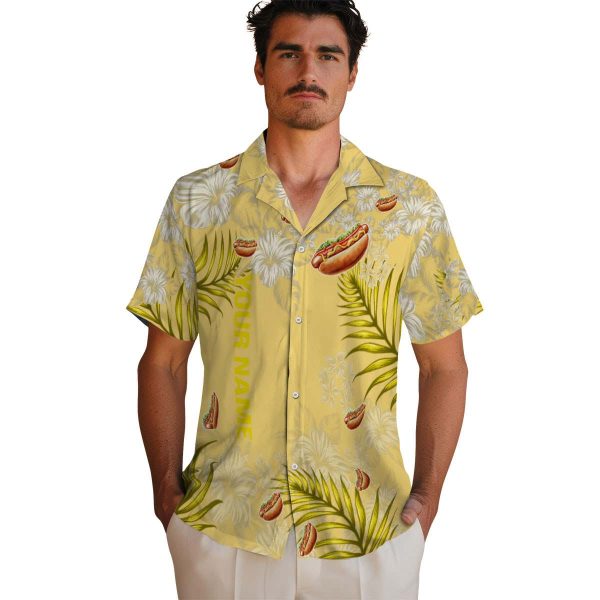 Custom Hot Dog Hibiscus Print Hawaiian Shirt High quality