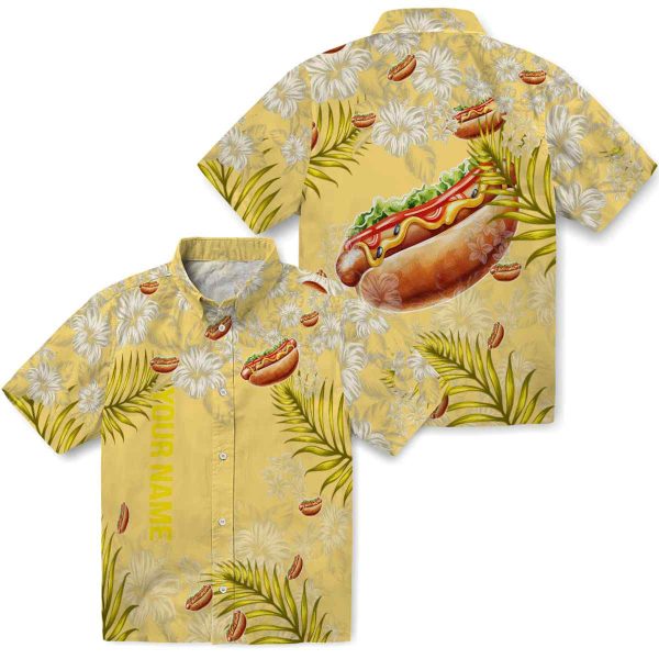 Custom Hot Dog Hibiscus Print Hawaiian Shirt Latest Model