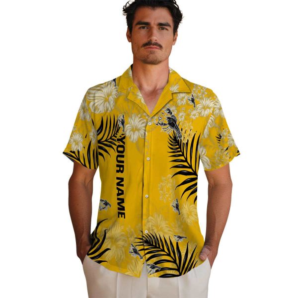 Custom Lobster Hibiscus Print Hawaiian Shirt High quality